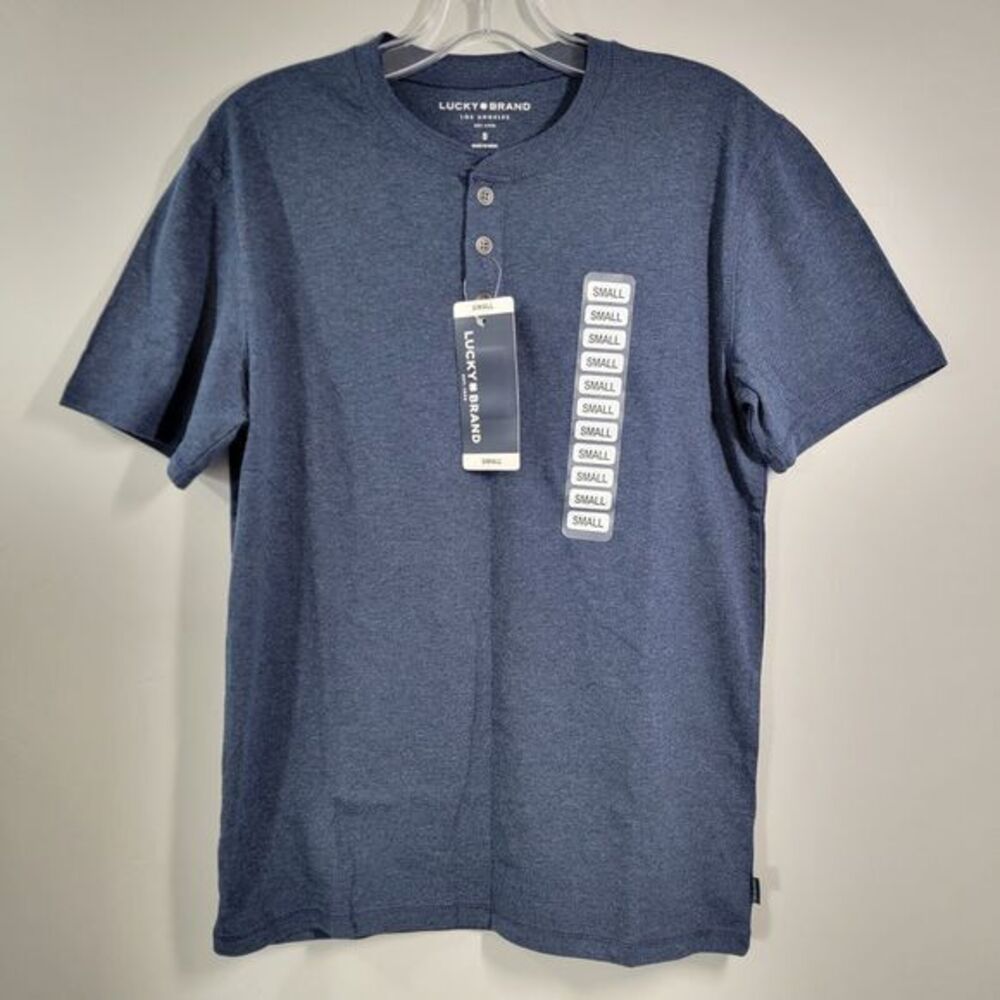 Lucky Brand Henley Shirt Men’s S American Navy Short Sleeve